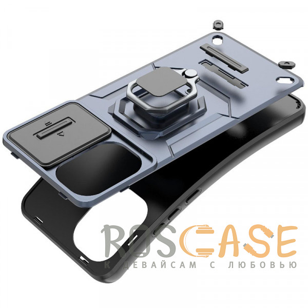 Фото Черный Transformer Ring Holder | Противоударный чехол с кольцом и шторкой камеры для OnePlus Nord CE 5 5G