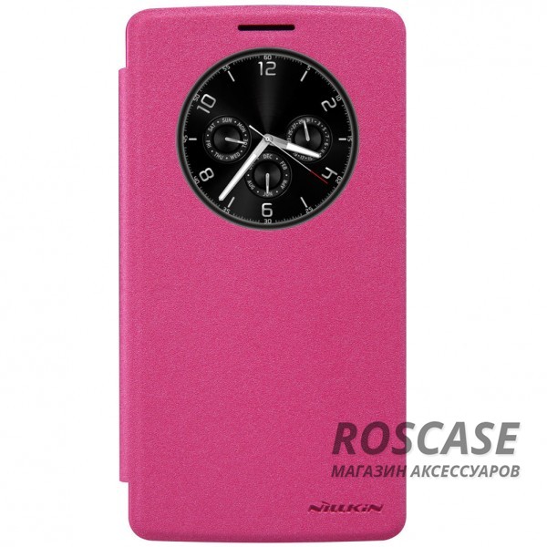Фотография Розовый Кожаный чехол (книжка) Nillkin Sparkle Series для LG H540F G4 Stylus Dual