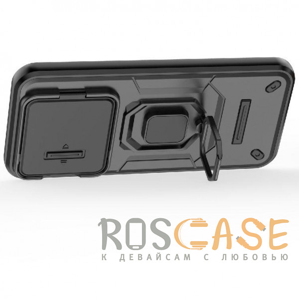 Фотография Черный Transformer Ring Holder | Противоударный чехол с кольцом и шторкой камеры для Xiaomi Mi 15T Pro