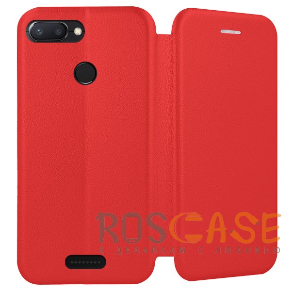 Изображение Красный Open Color | Чехол-книжка для Xiaomi Redmi 6 с функцией подставки и магнитом
