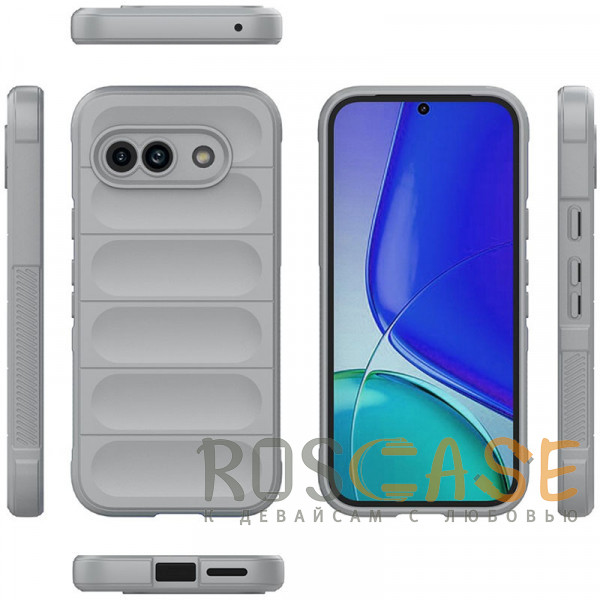 Фото Серый Flex Silicone | Противоударный чехол для Google Pixel 9a с защитой камеры и микрофиброй