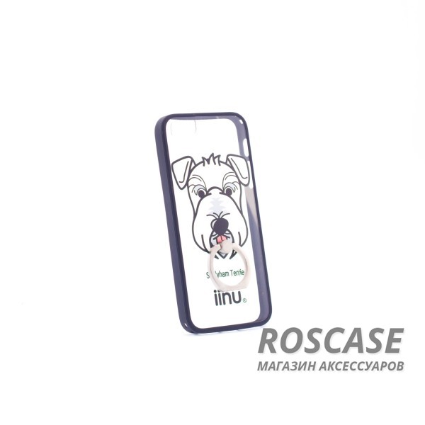 Фотография Белая собака Чехол-подставка для Apple iPhone 5/5S/SE с кольцом-креплением