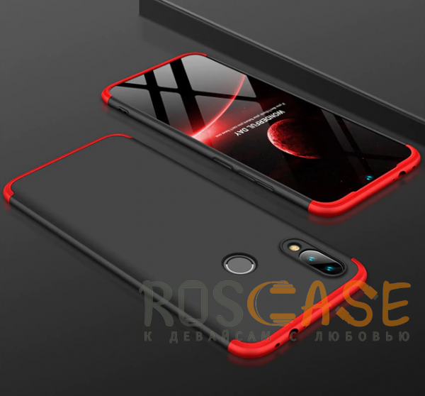 Фотография Черный / Красный GKK LikGus 360° | Двухсторонний чехол для Xiaomi Redmi 7 с защитными вставками
