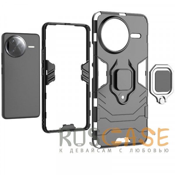 Фото Черный Transformer Ring | Противоударный чехол под магнитный держатель для Xiaomi Poco F7 Ultra / Redmi K80 Pro
