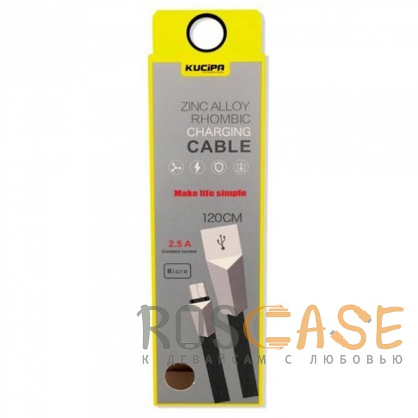 Фото Черный Kucipa K171 | Плоский дата кабель USB to Type-C (3A) (120см)