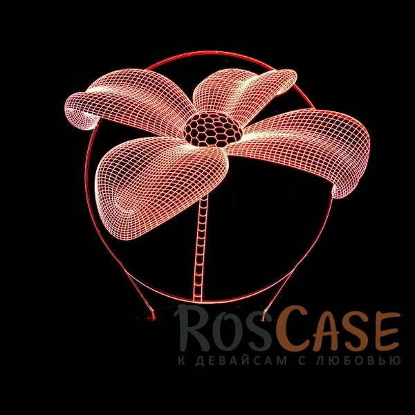 Фото Цветок Светодиодный 3D светильник-ночник с проекцией объемного изображения "Цветок"