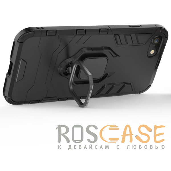 Изображение Черный Transformer Ring | Противоударный чехол под магнитный держатель для iPhone 7 / 8 / SE (2020)