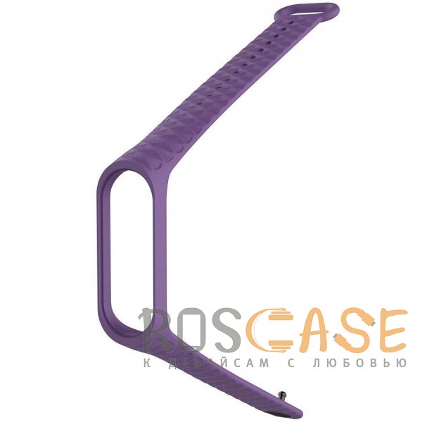 Изображение Фиолетовый Xiaomi Mi Band 3 / 4 | Цветной фактурный ремешок для фитнес-браслета