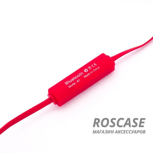 Изображение Красный Беспроводные Bluetooth наушники Headset BT-3 c микрофоном и пультом управления