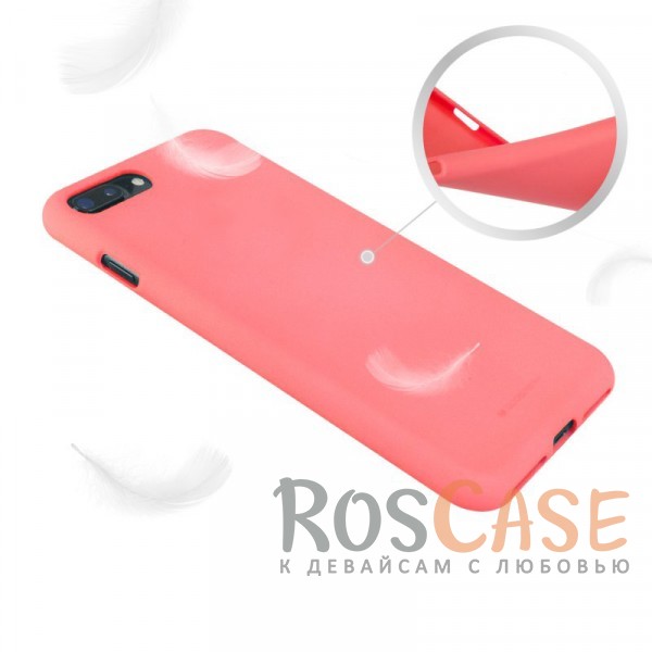 Фото Розовый Гибкий матовый защитный чехол Mercury Soft Feeling Jelly с поверхностью Soft-Touch для Apple iPhone 7 plus / 8 plus (5.5")