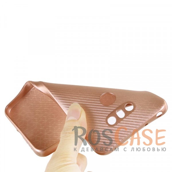 Фото Золотой Матовый силиконовый чехол Origin Textured с текстурированной поверхностью под карбон для LG G6 / G6 Plus H870 / H870DS