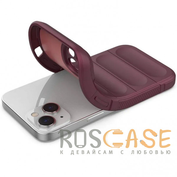 Фотография Бордовый Flex Silicone | Противоударный чехол для iPhone 14 с защитой камеры и микрофиброй