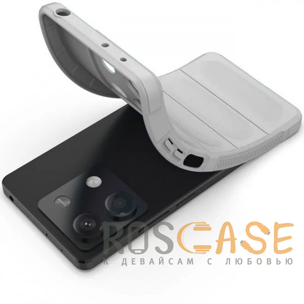 Фотография Серый Flex Silicone | Противоударный чехол для Xiaomi Redmi Note 13 5G с защитой камеры и микрофиброй