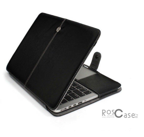 Фотография Черный Кожаный чехол-книжка TTX для Apple MacBook Retina 13
