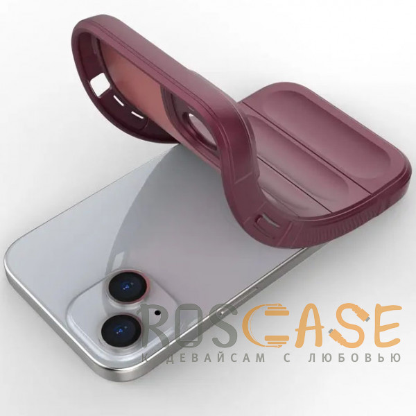 Фотография Бордовый Flex Silicone | Противоударный чехол для iPhone 15 с защитой камеры и микрофиброй