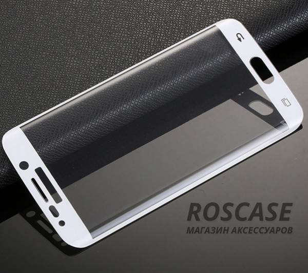 Изображение Белый Противоударное закаленное стекло 0.2mm с защитой на весь экран Samsung G925F Galaxy S6 Edge (2.5D)