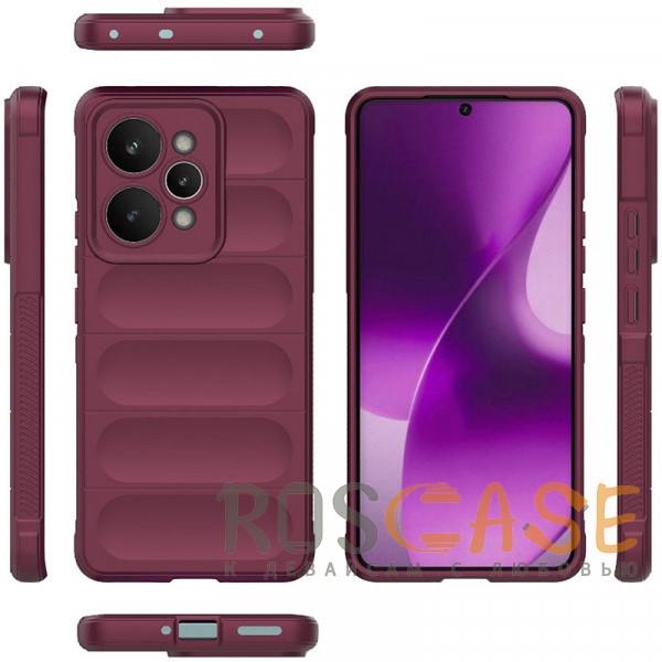 Фото Бордовый Flex Silicone | Противоударный чехол для Realme 15 Pro 5G с защитой камеры и микрофиброй