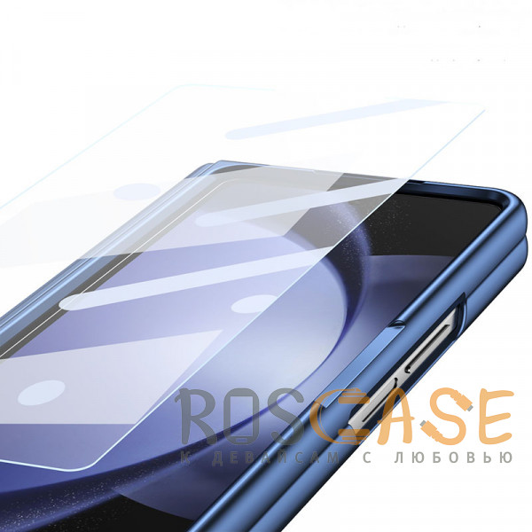 Изображение Темно-синий Чехол 3D с кожаной вставкой и стилусом для Samsung Galaxy Z Fold 5