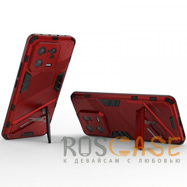 Фотография Красный Megatron | Противоударный чехол-подставка для Xiaomi Mi 13 Pro с защитой камеры