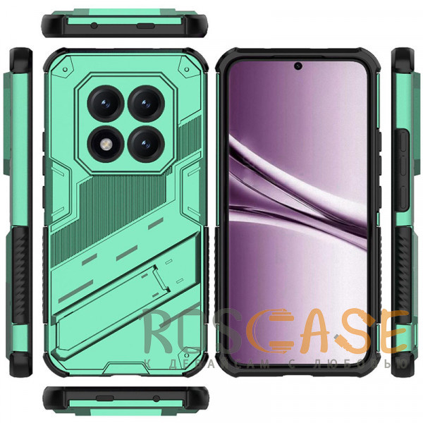 Изображение Зеленый Megatron | Противоударный чехол-подставка для Xiaomi Redmi Note 15 Pro Plus с защитой камеры