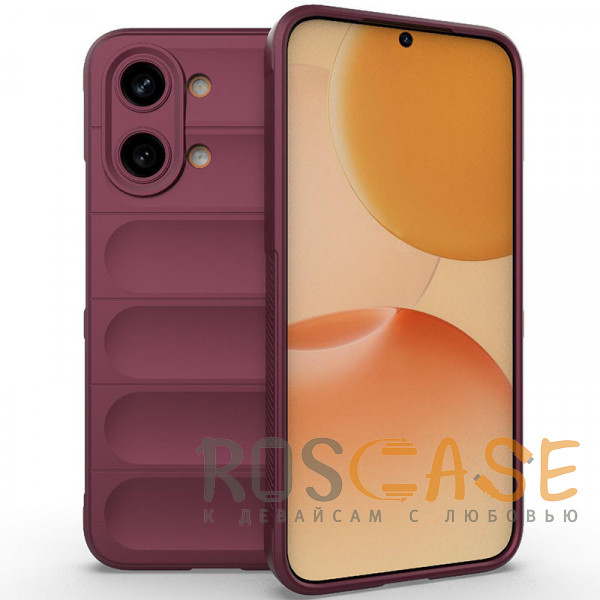 Фото Бордовый Flex Silicone | Противоударный чехол для Poco X8 Pro Max / Xiaomi Turbo 5 Max с защитой камеры и микрофиброй