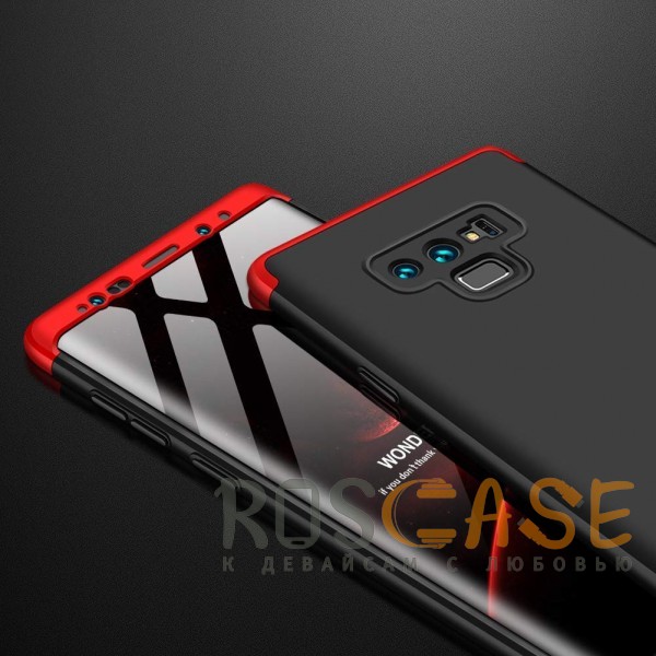 Изображение Черный / Красный GKK LikGus 360° | Двухсторонний чехол для Samsung Galaxy Note 9 с защитными вставками