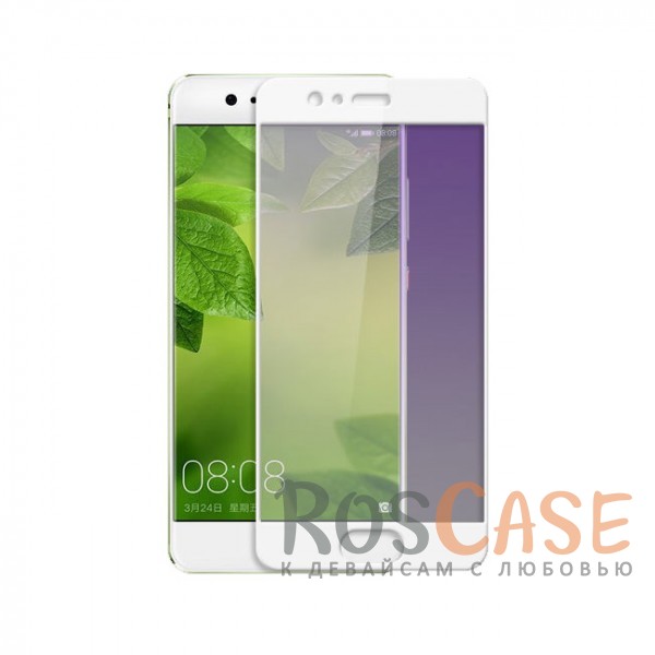 Фото Белый Полноэкранное защитное стекло для Huawei P10 с цветной рамкой