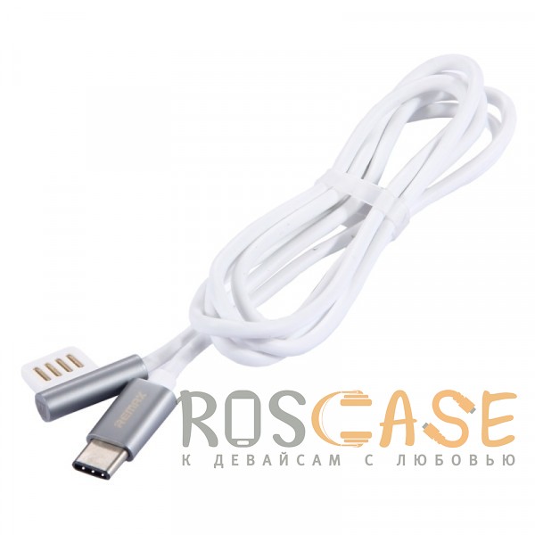 Фотография Серебряный Remax Emperor | Дата кабель USB to Type-C с угловым штекером USB (100 см)