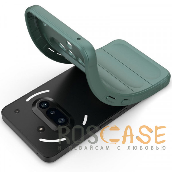 Фотография Зеленый Flex Silicone | Противоударный чехол для Nothing Phone 3a с защитой камеры и микрофиброй