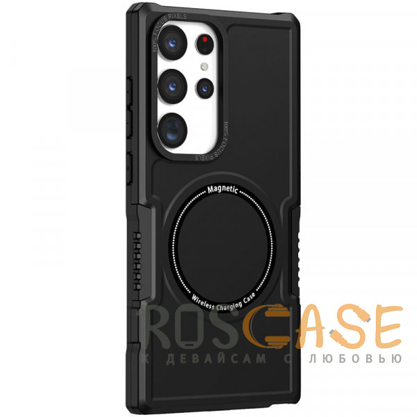 Фото Черный Magnetic Armor | Противоударный чехол с поддержкой MagSafe для Samsung Galaxy S25 Ultra