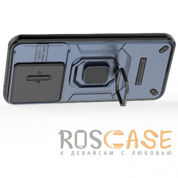 Фотография Темно-синий Transformer Ring Holder | Противоударный чехол с кольцом и шторкой камеры для Xiaomi Mi 15T