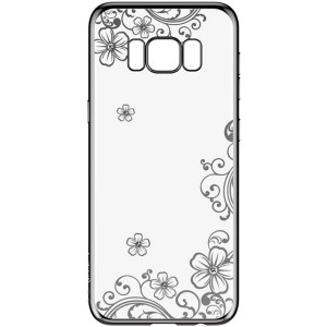 Devia Crystal Joyous | Силиконовый чехол для Samsung G955 Galaxy S8 Plus со стразами и цветочным узором