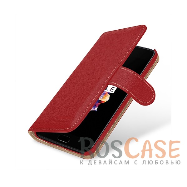 Фотография Красный / Red TETDED натур. кожа | Чехол-книжка для Gerzat с магнитной застежкой для OnePlus 5