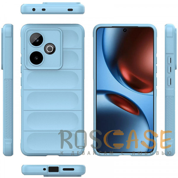 Фото Голубой Flex Silicone | Противоударный чехол для Realme GT7 / GT 7 / 7T с защитой камеры и микрофиброй