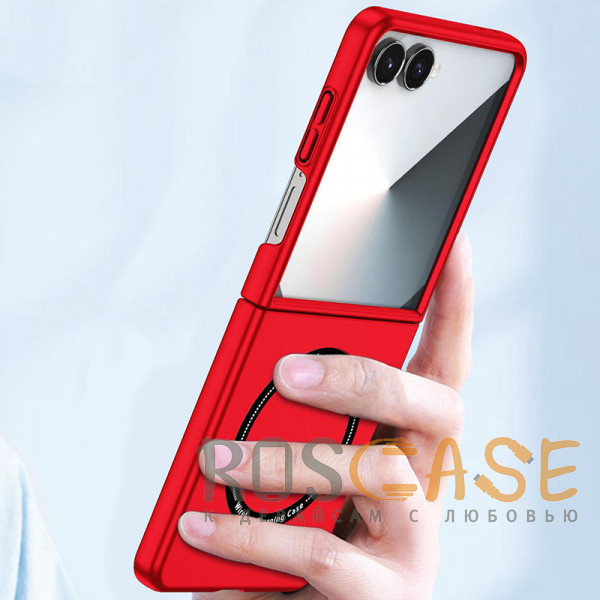 Фото Красный Matte Shield | Тонкий матовый пластиковый чехол с поддержкой Magsafe для Samsung Galaxy Z Flip 7