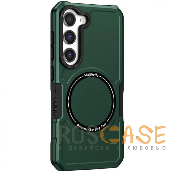 Фото Зеленый Magnetic Armor | Противоударный чехол с поддержкой MagSafe для Samsung Galaxy S23 Plus