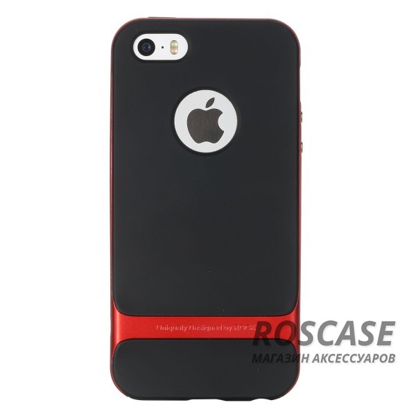 Фотография Черный / Красный TPU+PC чехол Rock Royce Cross Series для Apple iPhone 5/5S/SE