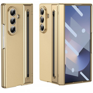 Чехол 3D с кожаной вставкой и стилусом  для Samsung Galaxy Z Fold 8 Ultra
