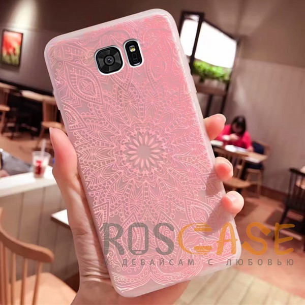 Фото Узор Розовый Силиконовый матовый чехол с принтом для Samsung G930F Galaxy S7