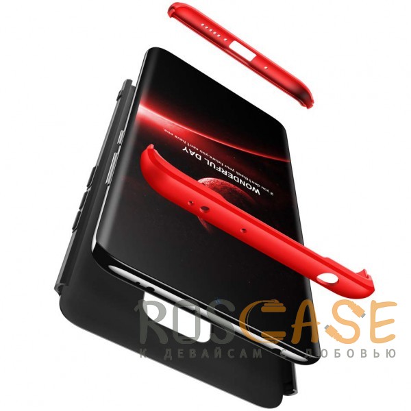Изображение Черный / Красный GKK LikGus 360° | Двухсторонний чехол для Huawei Mate 20 с защитными вставками