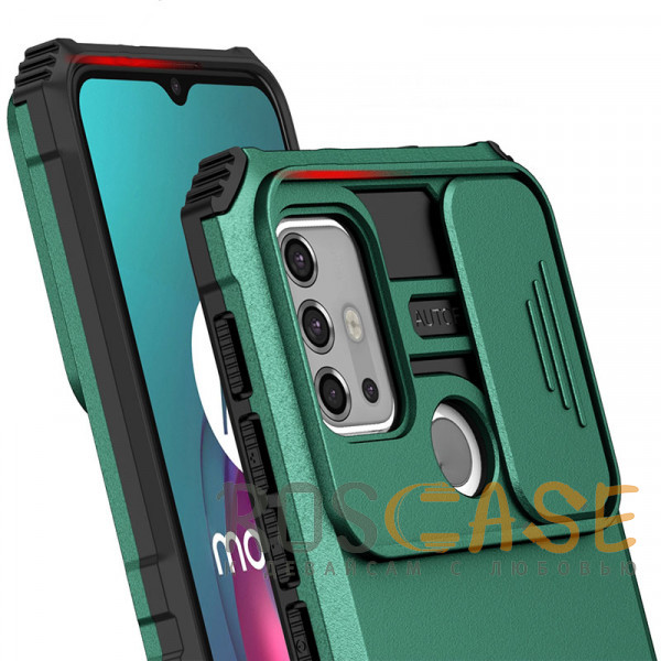 Изображение Зеленый CamShield Holder | Противоударный чехол-подставка для Motorola Moto G10 / G20 / G30 с защитой камеры