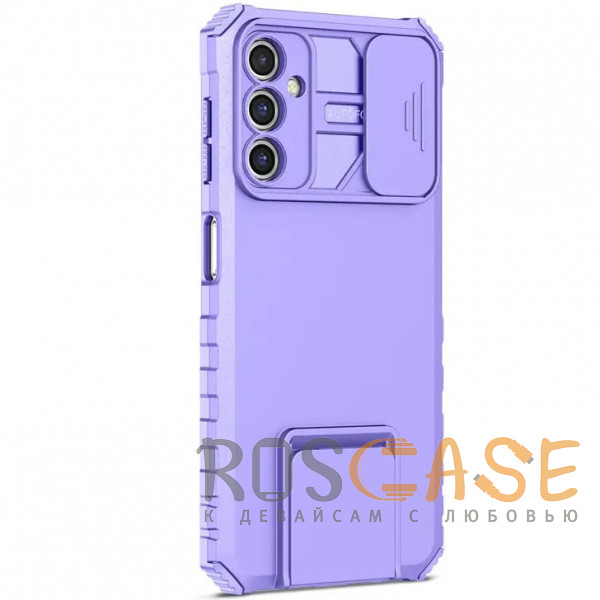 Изображение Фиолетовый CamShield Holder | Противоударный чехол-подставка для Samsung Galaxy A24 с защитой камеры