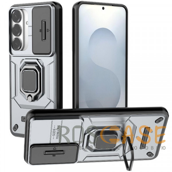 Фото Серый Transformer Ring Holder | Противоударный чехол с кольцом и шторкой камеры для Samsung Galaxy S26