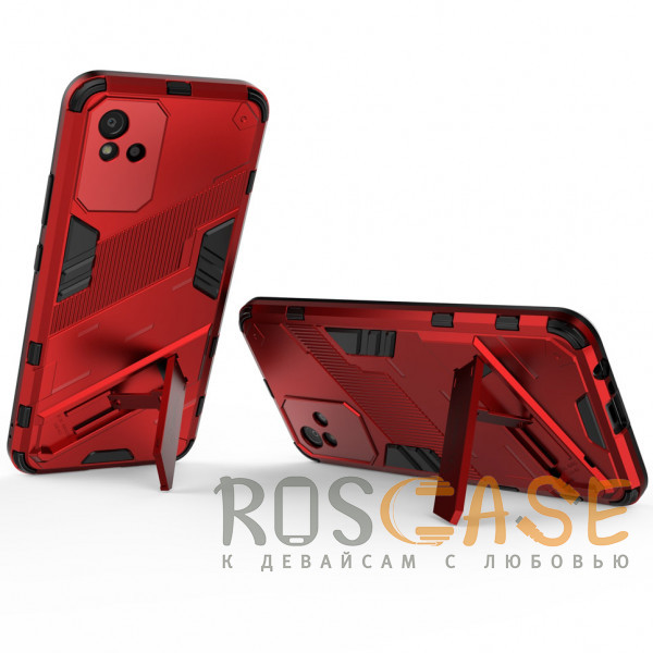 Изображение Красный Megatron | Противоударный чехол-подставка для Realme Narzo 50i с защитой камеры