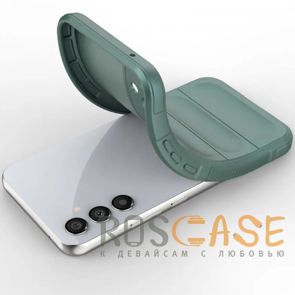 Фотография Зеленый Flex Silicone | Противоударный чехол для Samsung Galaxy A34 с защитой камеры и микрофиброй