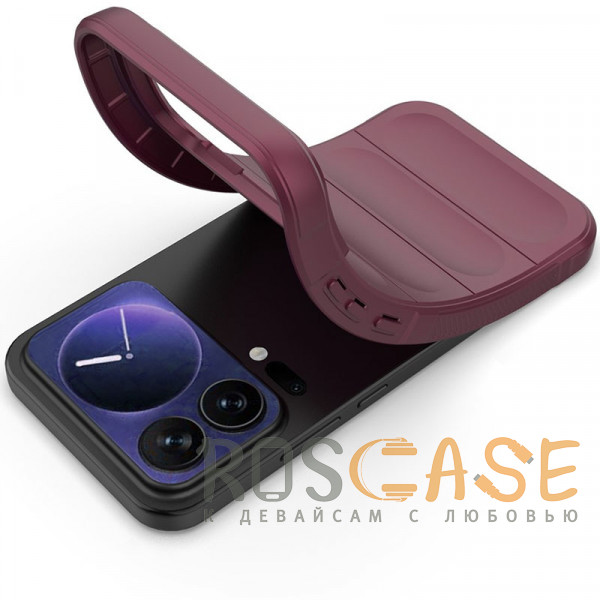 Фотография Бордовый Flex Silicone | Противоударный чехол для Xiaomi Mi 17 Pro Max с защитой камеры и микрофиброй