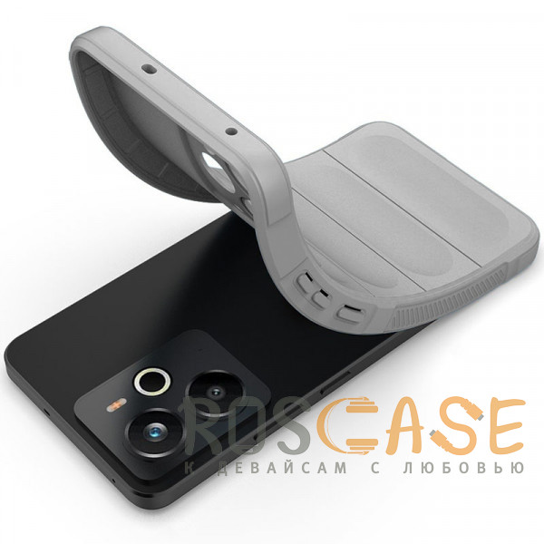 Фотография Серый Flex Silicone | Противоударный чехол для Realme 14 5G с защитой камеры и микрофиброй