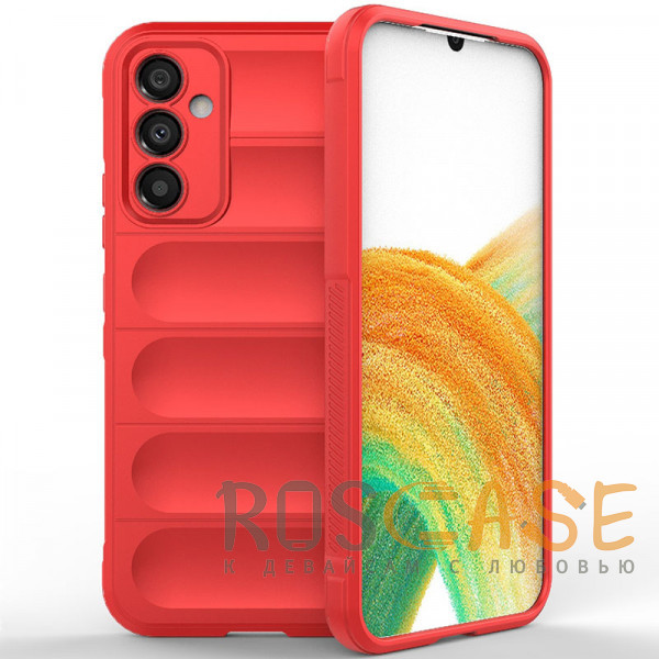 Фото Красный Flex Silicone | Противоударный чехол для Samsung Galaxy A34 с защитой камеры и микрофиброй
