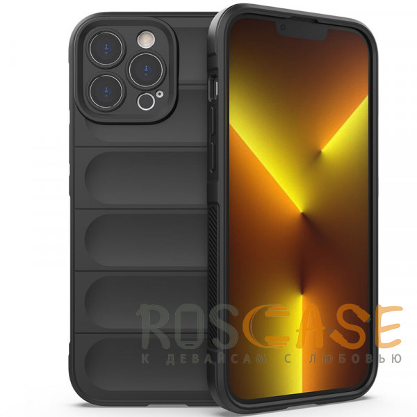 Фото Черный Flex Silicone | Противоударный чехол для iPhone 13 Pro Max с защитой камеры и микрофиброй