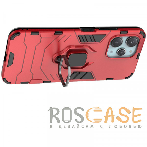 Фотография Красный Transformer Ring | Противоударный чехол под магнитный держатель для Xiaomi Redmi 12 / Note 12R 5G / Poco M6 Pro 5G